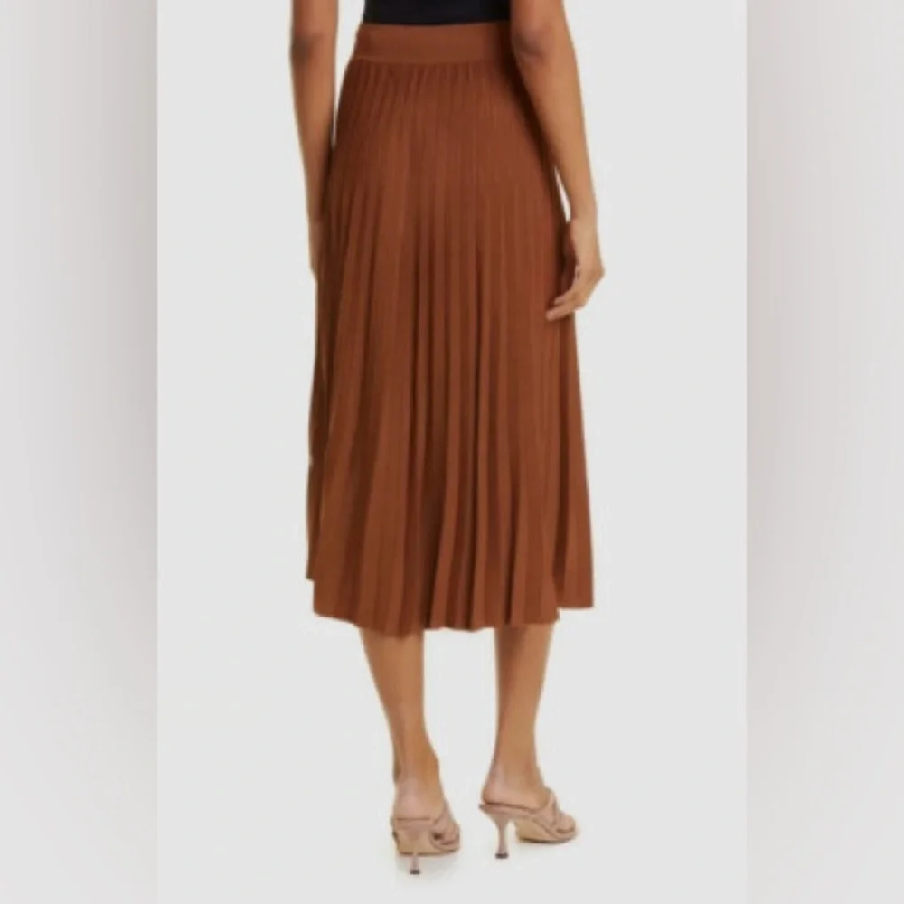 SOLD OUT rag & bone Esme Pleated Midi Skirt Brown NWT XS - Picture 3 of 9